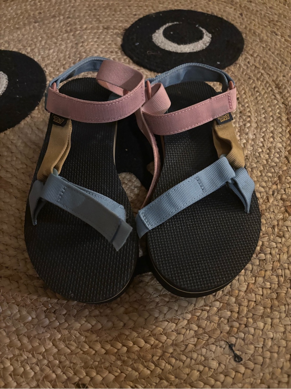 Woman’s Teva Multicolor Adjustable Strap Sandals - Pink, Blue & Tan